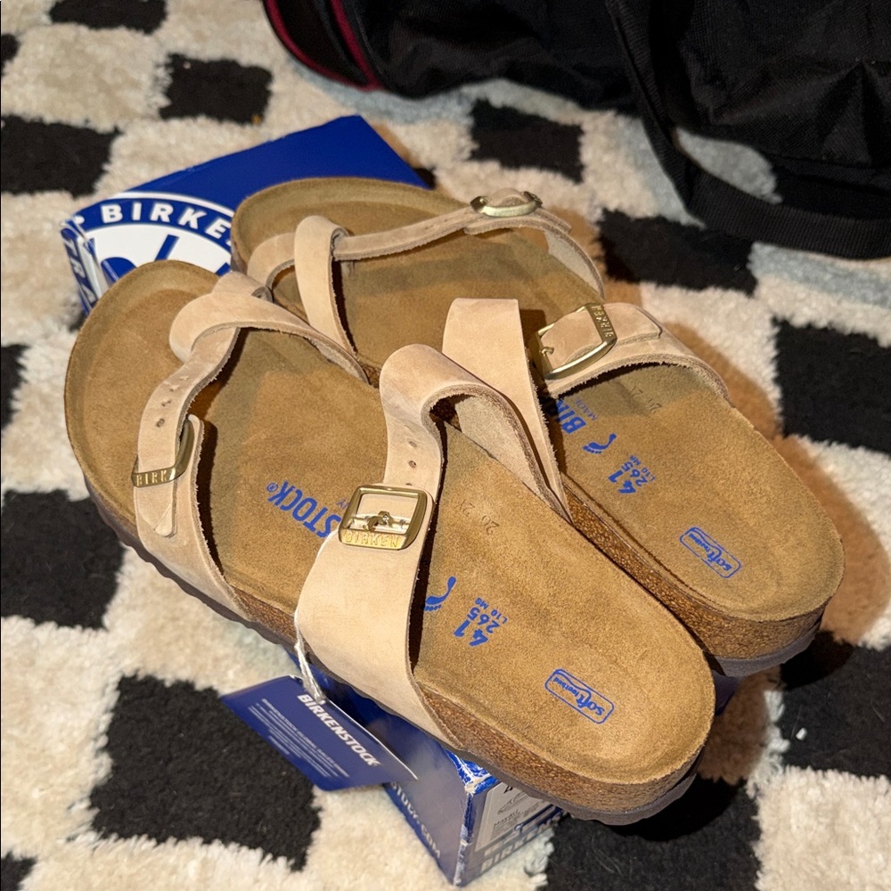 Birkenstock Women's Beige Cross-Strap Sandals
